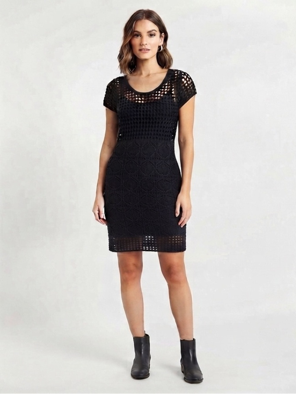 Vintage Y2K Crochet Open Knit Dress